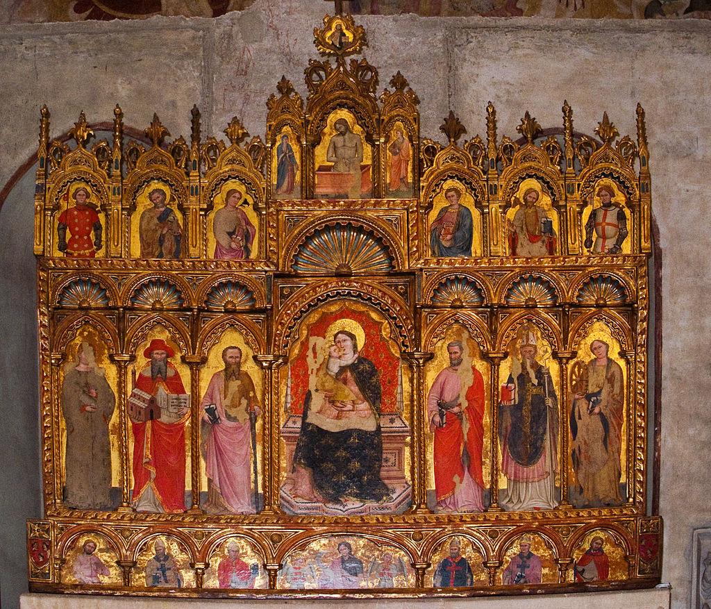 Il polittico del 1404 di Battista da Vicenza sull'altar maggiore