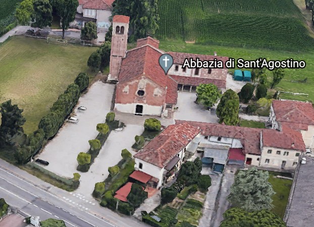 il complesso religioso della Abbazia di Sant'Agostino in una veduta da Google Earth