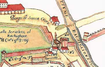 mappa Porta Santa Croce del 1600