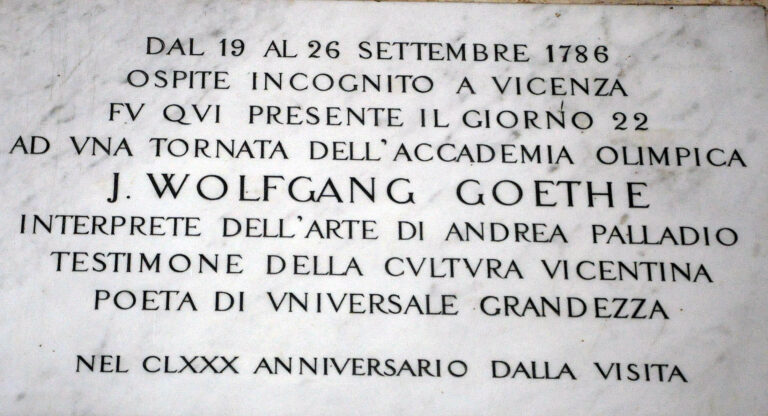 Johann Wolfgang von Goethe e il suo viaggio a Vicenza: una bellezza da lui magnificata ma ancora ignota a troppi