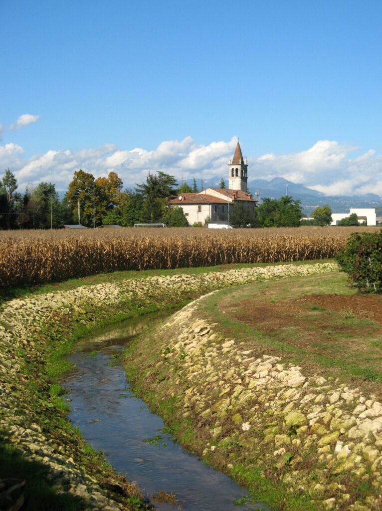 Vista sul Brendola presso Madonna dei Prati, zona di Brendola in provincia di Vicenza