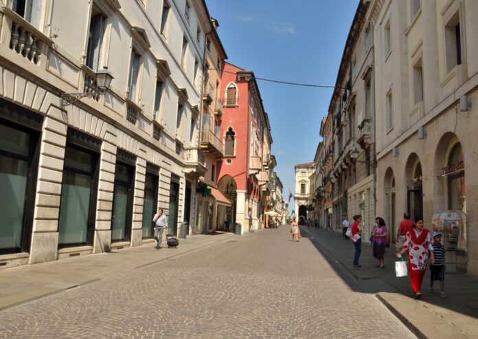 Corso Palladio a Vicenza, dove si trova la cappella della Madonna dei Sette Dolori