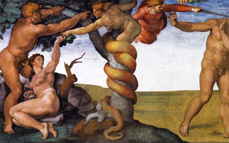  Peccato originale e cacciata dal paradiso terrestre, Michelangelo Buonarroti - Cappella Sistina