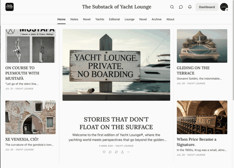 Nasce la newsletter Yacht Lounge, “Basta con il luxury porn”