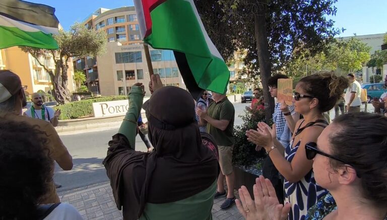 Malta, protesta pro-Palestina contro una conferenza affiliata a Israele