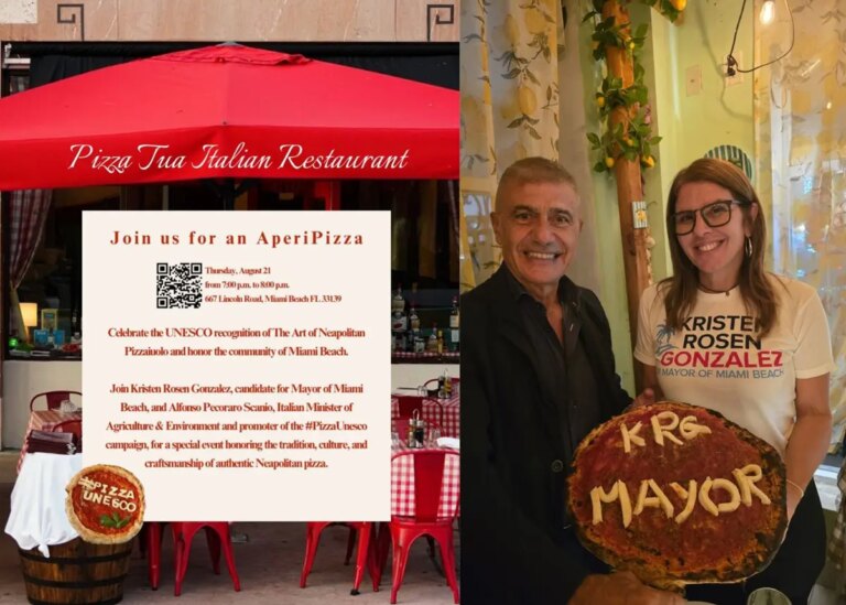 Pecoraro Scanio a Miami per “Pizza Unesco” e il sostegno alla candidatura a sindaca di Rosen Gonzalez