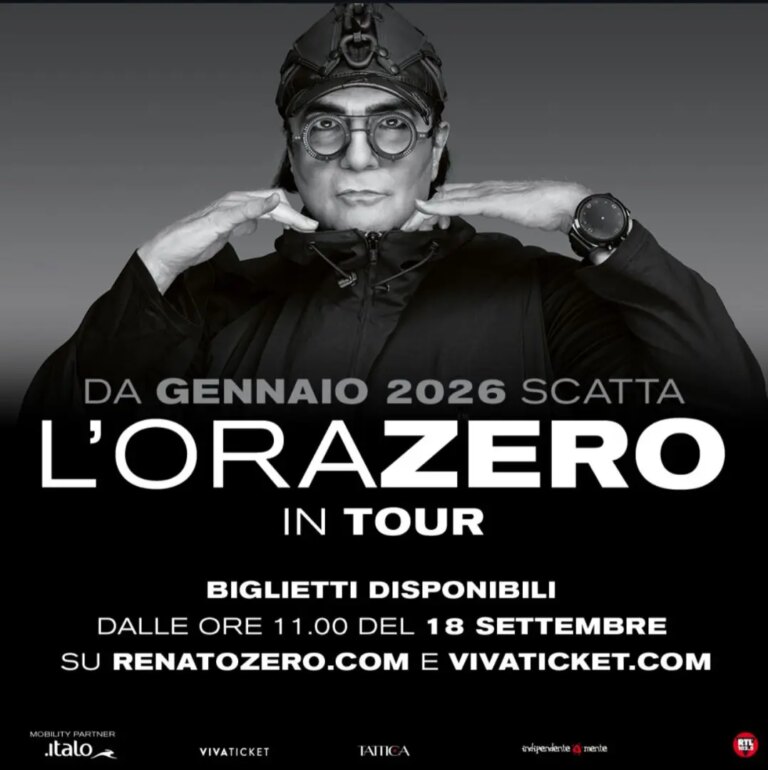 Scatta “L’ORAZERO IN TOUR”, Renato Zero da gennaio in concerto nei palasport