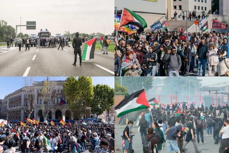 L’Italia in piazza per la Flotilla, Cgil “Più di 2 milioni” / Foto e Video. Tensioni a Milano, a Pisa stop ai voli