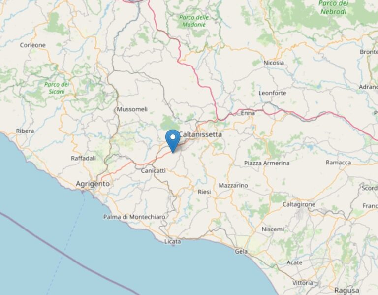 Terremoto nel Nisseno, registrata una scossa di magnitudo 3.4