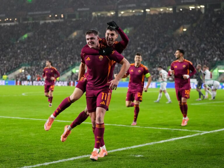 Roma sul velluto a Glasgow, 3-0 al Celtic e prima doppietta in giallorosso per Ferguson