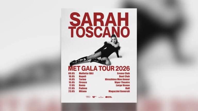 Sarah Toscano è pronta a tornare sul palco, a maggio il via del Met Gala Tour 2026