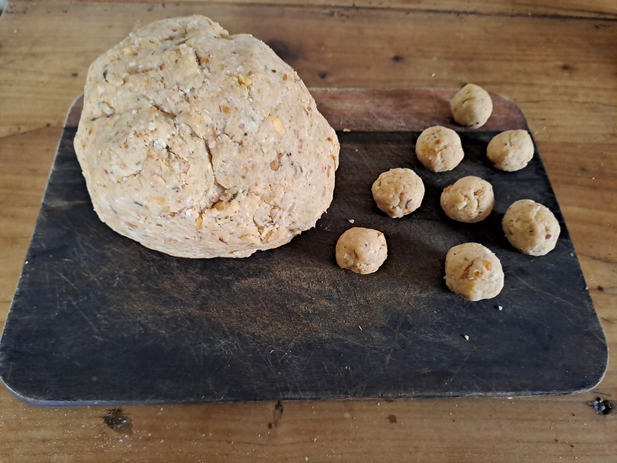 Le palline pronte da cuocere nel brodo